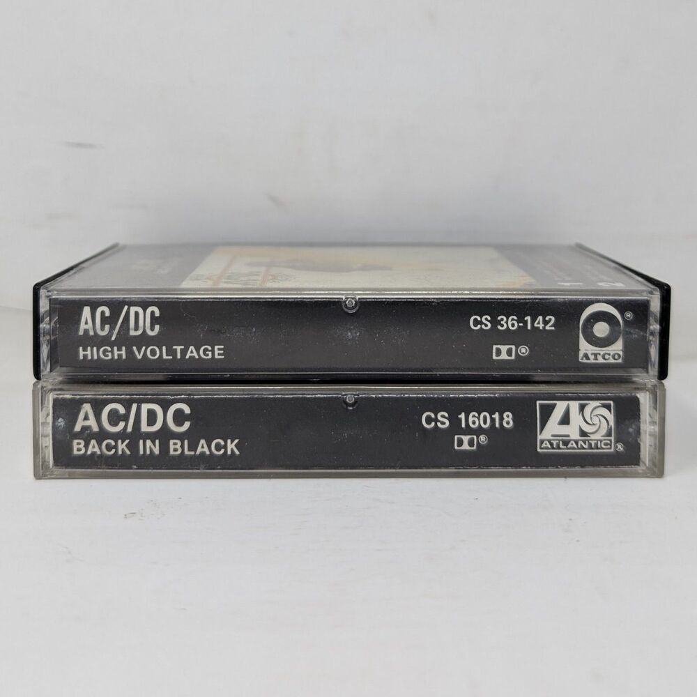 Vintage AC/DC Cassette Tape Lot High Voltage 1976 And Back In Black 1980 - Picture 3 of 7